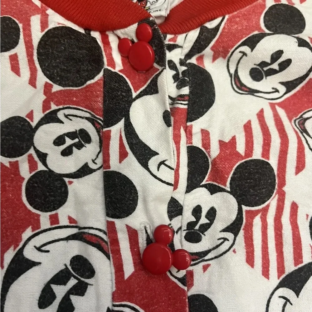 🐭 RARE vintage Mickey Mouse 80’s  Flannel 2 Piece Unisex Adult Disney Pa… - Picture 2 of 7